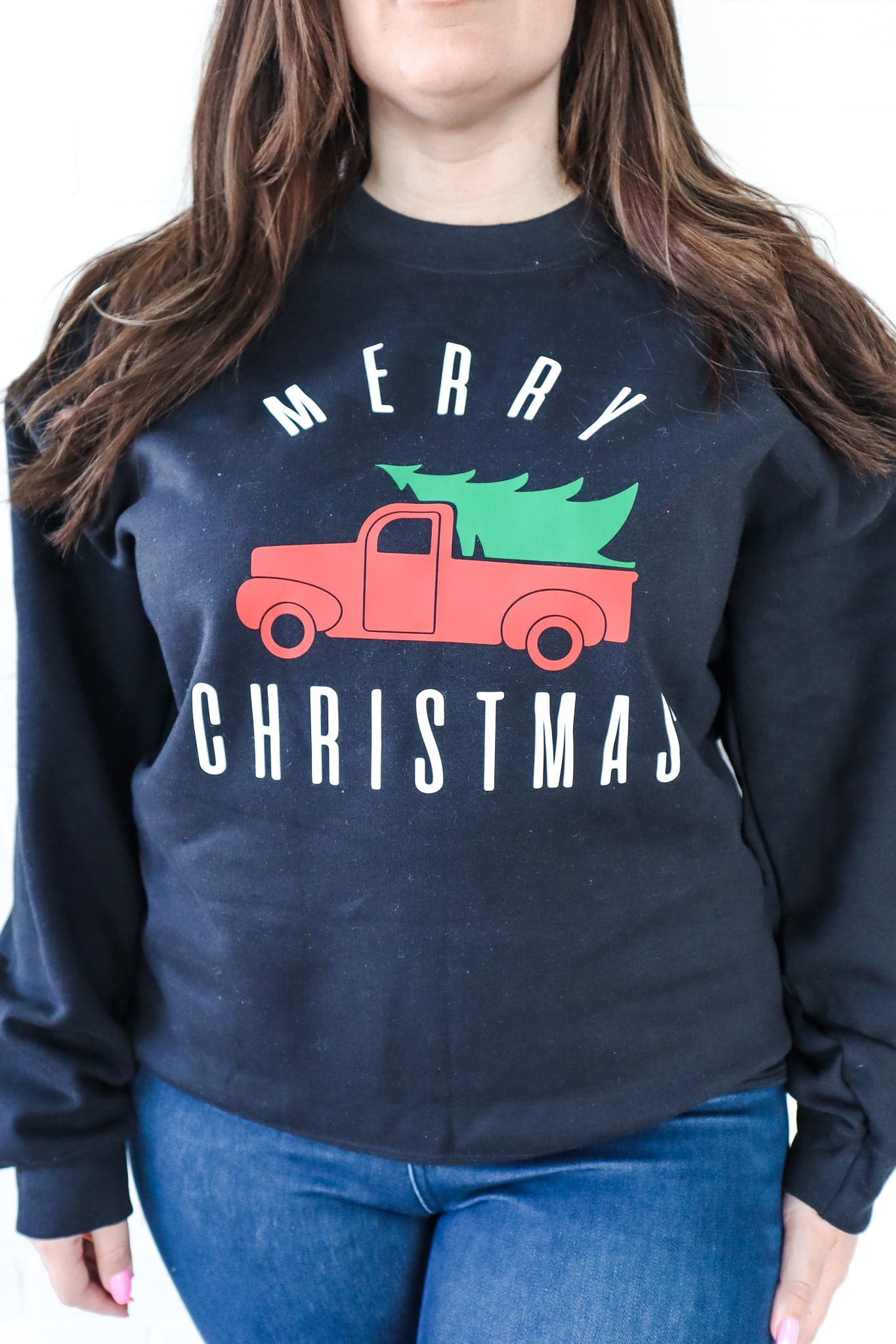 Merry Christmas Truck Crewneck - L&B MAMA